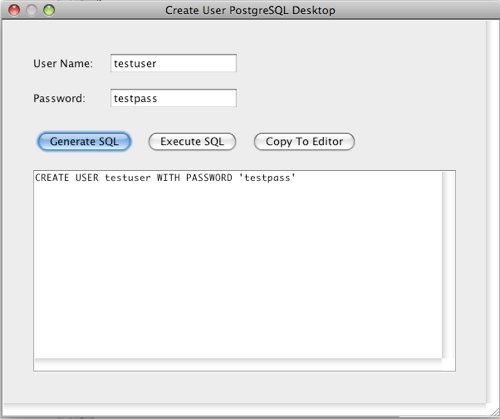 PostgreSQL Create User