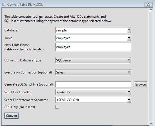 HSQLDB Database Conversion Tool
