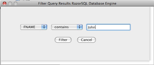 Filter Query Results