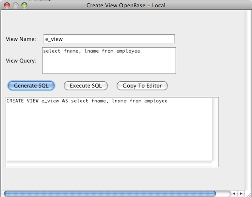 OpenBase Create View