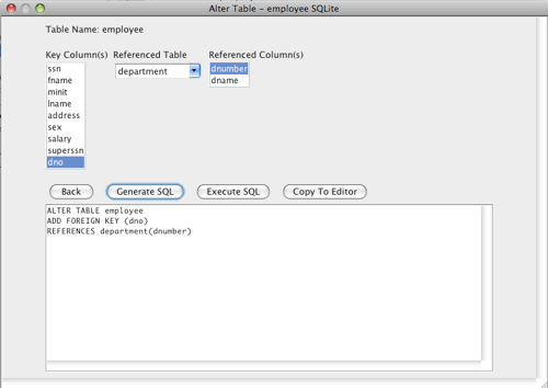 SQLite Alter Table