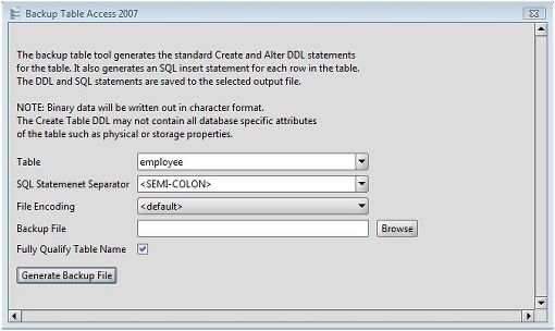 MS Access Table Backup