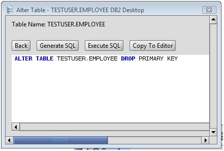 DB2 Drop Primary Key