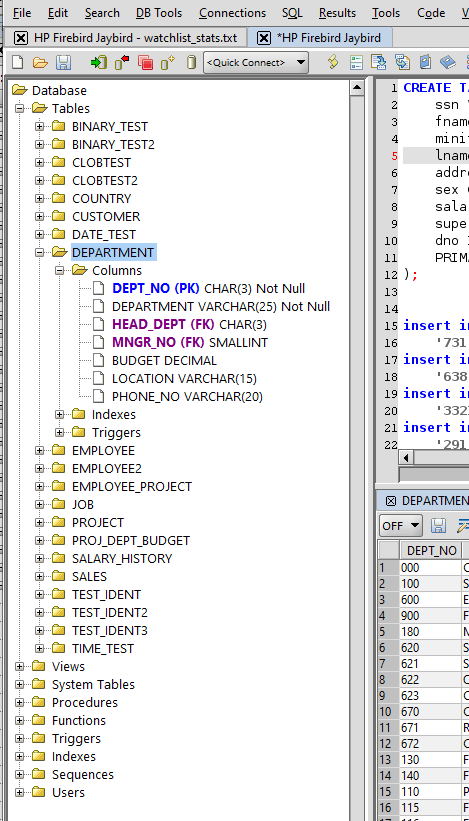 Firebird Database Browser