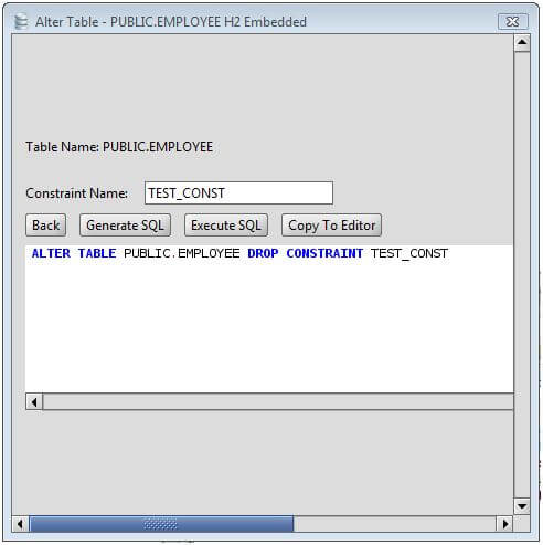 HSQLDB Drop Constraint