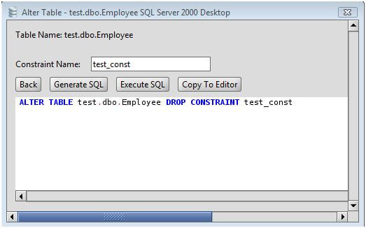 MS SQL Server Drop Constraint