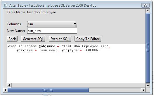 MS SQL Server Rename Column