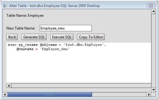 MS SQL Server Rename Table