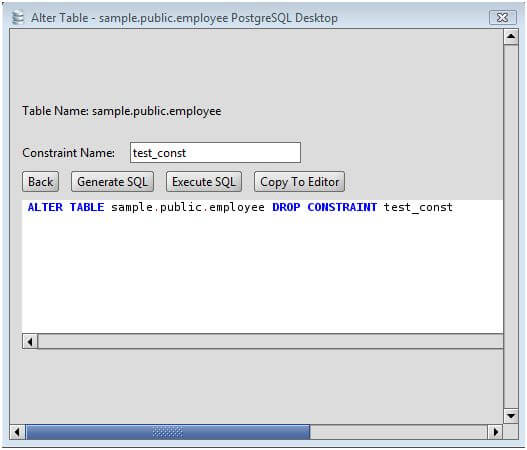 PostgreSQL Drop Constraint