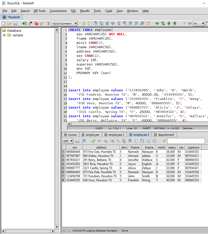 Redshift SQL Editor